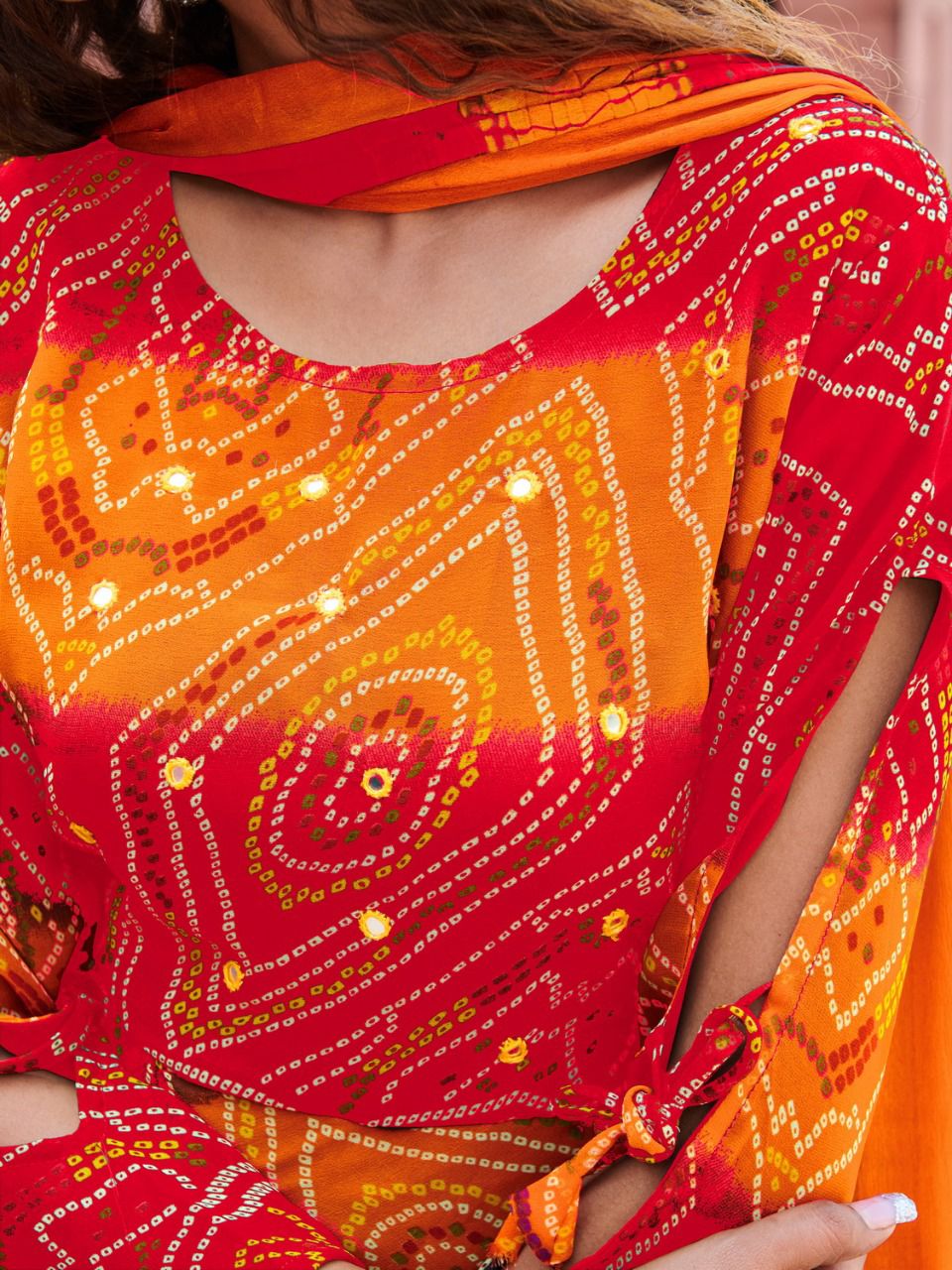 Blue Hills Bandhani Special 1 Anarkali Designer Ethnic Wear  Kurti With Dupatta Collection